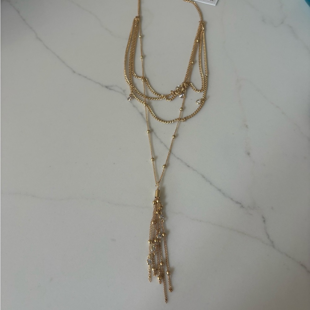 ettika Gold Multi-Layered Tassel Necklace - new